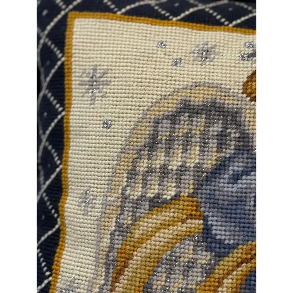 C&F Enterprises Woolen Needlepoint Azure Angel‎ Pillow 14